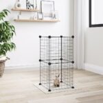 8-Panel Pet Cage Black 35x35 cm Steel