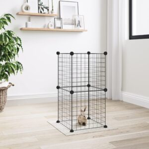 8-Panel Pet Cage Black 35x35 cm Steel