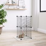 8-Panel Pet Cage Black 35x35 cm Steel