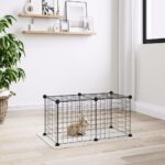 8-Panel Pet Cage Black 35x35 cm Steel