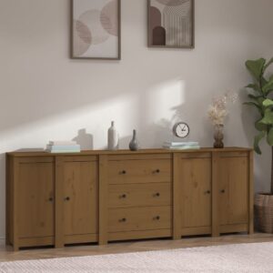 Sideboard Honey Brown 230x35x80 cm Solid Wood Pine