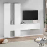 Wall-mounted TV Cabinet White Engineered Wood