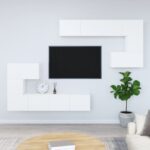 Wall-mounted TV Cabinet White Engineered Wood