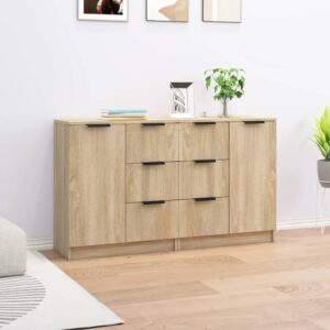 Sideboards 2 pcs Sonoma Oak 60x30x70 cm Engineered Wood