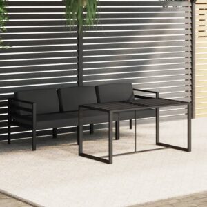 4 Piece Garden Lounge Set with Cushions Aluminium Anthracite