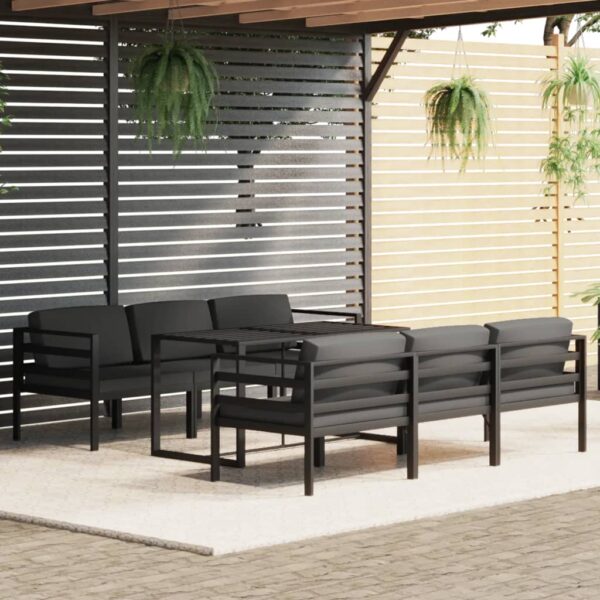 7 Piece Garden Lounge Set with Cushions Aluminium Anthracite