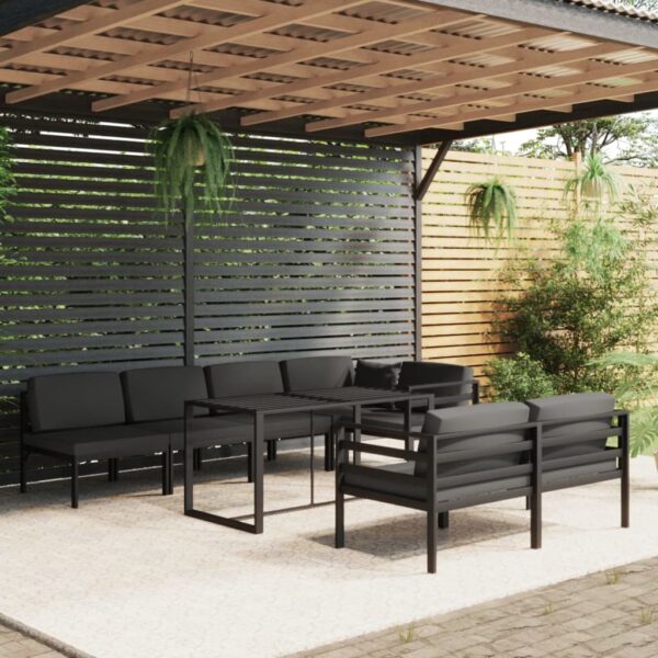 8 Piece Garden Lounge Set with Cushions Aluminium Anthracite