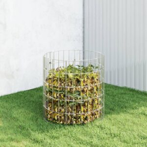 Galvanized Steel Garden Composter Weather Resistant Mesh Organic Waste Bin Silver