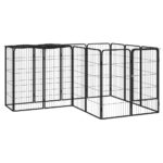 Heavy Duty Dog Playpen Outdoor Pet Exercise Pen Secure Lock Water-Resistant Cover