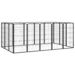 Heavy Duty Dog Playpen Outdoor Puppy Exercise Fence Pet Safety Barrier Black