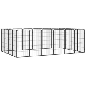 Heavy Duty Dog Playpen Outdoor Puppy Exercise Fence Powder-Coated Steel Black