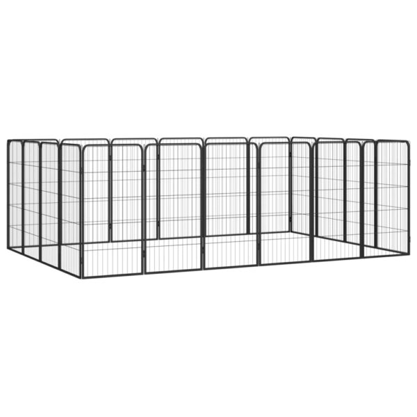 Heavy Duty Dog Playpen Outdoor Puppy Exercise Fence Powder-Coated Steel Black