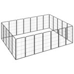 Heavy Duty Dog Playpen Large Outdoor Exercise Pet Fence Black Powder-Coated Steel