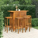 5 Piece Garden Bar Set Solid Wood Acacia