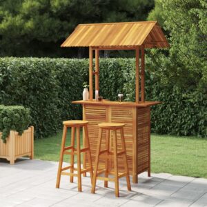 3 Piece Garden Bar Set Solid Wood Acacia