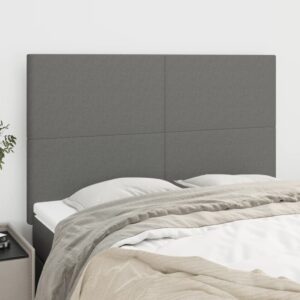 Set of Elegant Dark Grey Fabric Headboards - Adjustable Height & Sturdy