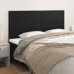 Headboards 4 pcs Black 80x5x78/88 cm Faux Leather