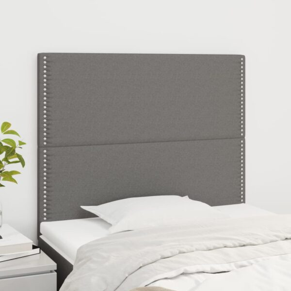 Elegant Dark Grey Fabric Headboards Twin Set Adjustable Height Sturdy Legs