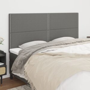 Headboards 4 pcs Dark Grey 80x5x78/88 cm Fabric