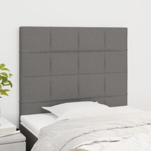 Fabric Upholstered Headboards Twin Set Adjustable Height Dark Grey Elegant Design