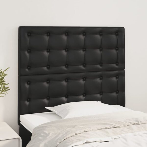 Luxurious Twin Faux Leather Black Headboards Adjustable Height Elegant Design