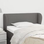 Elegant Dark Grey Fabric Headboard with Ears Adjustable Height Sturdy Bedroom Decor