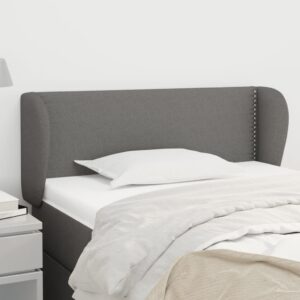 Elegant Dark Grey Fabric Headboard with Ears Adjustable Height Sturdy Design