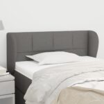 Elegant Dark Grey Fabric Headboard with Ears Adjustable Height Sturdy Bedroom Decor