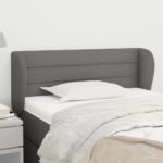 Elegant Dark Grey Fabric Headboard with Ears Adjustable Height Sturdy Bedroom Decor