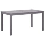 Solid Acacia Wood Outdoor Dining Table Grey Wash Rustic Garden Patio Furniture