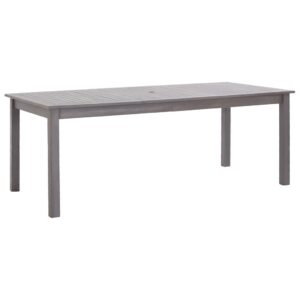 Solid Acacia Wood Garden Table Grey Wash Outdoor Patio Furniture Durable Easy Clean