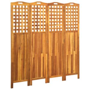 Solid Acacia Wood Foldable Room Divider Privacy Screen Indoor Outdoor Decor