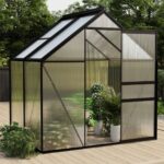 Spacious Walk-In Garden Greenhouse Polycarbonate Panels UV Resistant Ventilated