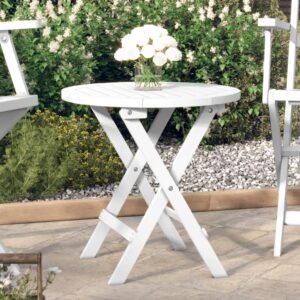 Elegant White Solid Acacia Wood Folding Outdoor Garden Patio Table Durable