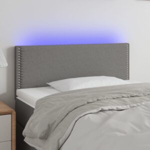 Stylish Dark Grey Fabric Headboard with Adjustable Colorful LED Lights