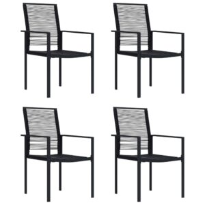 Garden Chairs 4 pcs PVC Rattan Black