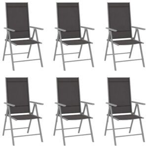 Folding Garden Chairs 6 pcs Textilene Black