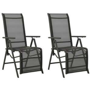 Adjustable Reclining Garden Chairs Set of Two Textilene Fabric Outdoor Patio