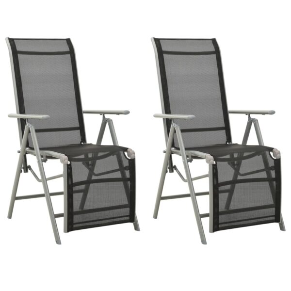 Reclining Garden Chairs 2 pcs Textilene and Aluminium Silver