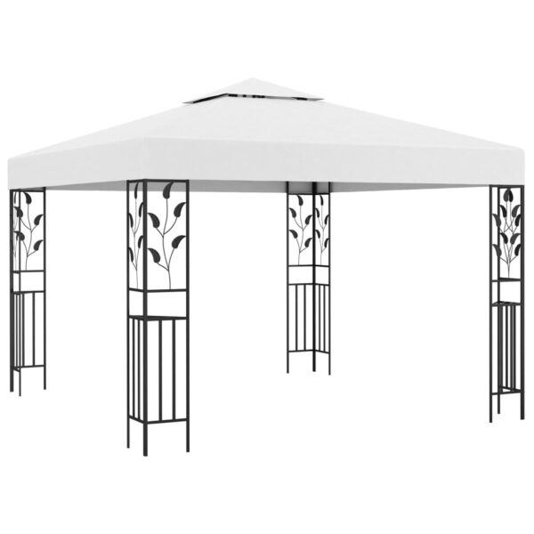 Outdoor Patio Gazebo Canopy UV Resistant Vented Double Roof White Polyester