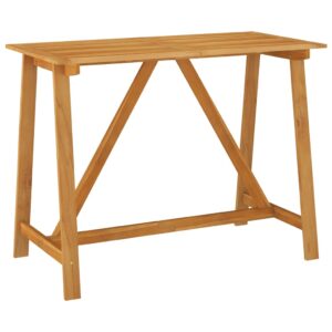 Stylish Solid Acacia Wood High Bar Table for Indoor Outdoor Patio Dining