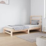 Pull-out Day Bed 2x(92x187) cm Single Size Solid Wood Pine