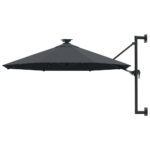 Outdoor Wall-Mounted LED Parasol UV Protection Adjustable Tilt Anthracite Shade