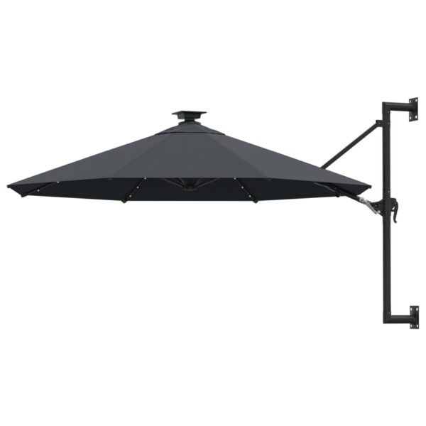 Outdoor Wall-Mounted LED Parasol UV Protection Adjustable Tilt Anthracite Shade