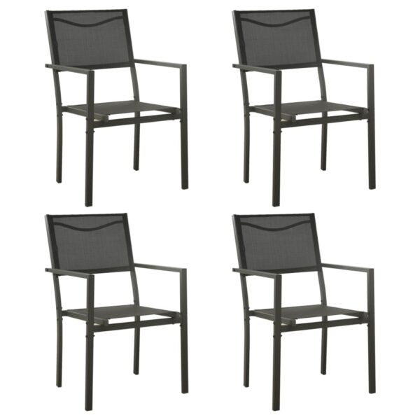 Set of Four Outdoor Patio Chairs Textilene Fabric Weather Resistant Comfort