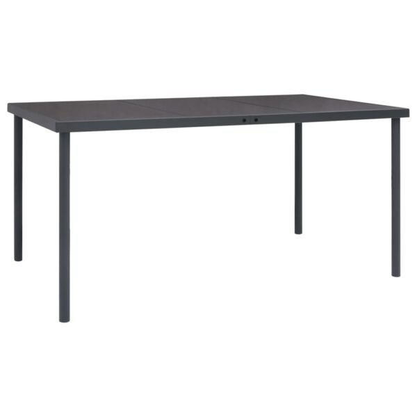 Outdoor Dining Table Elegant Glass Top Powder-Coated Steel Legs Patio Furniture