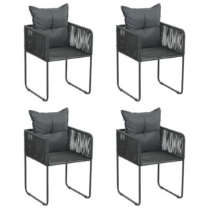 Outdoor Patio Dining Chairs Set of Four with Comfort Pillows Weather Resistant