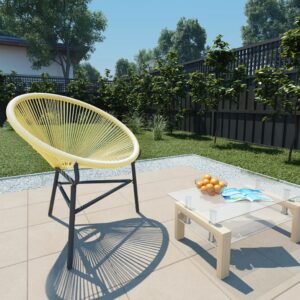 Outdoor Garden Patio Acapulco Chair Poly Rattan Wicker Beige Comfortable Modern