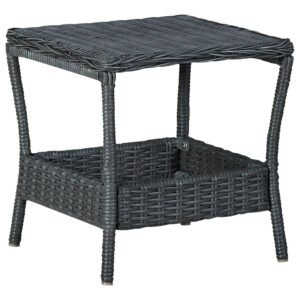 Stylish Dark Grey Garden Table in Poly Rattan with Powder-Coated Steel Frame