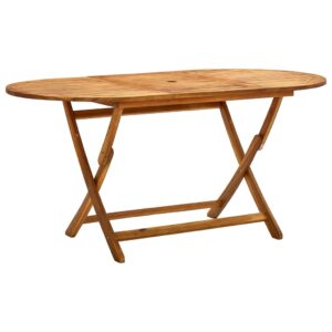 Stylish Solid Acacia Wood Folding Garden Table Weather-Resistant Luxurious Outdoor Patio Dining